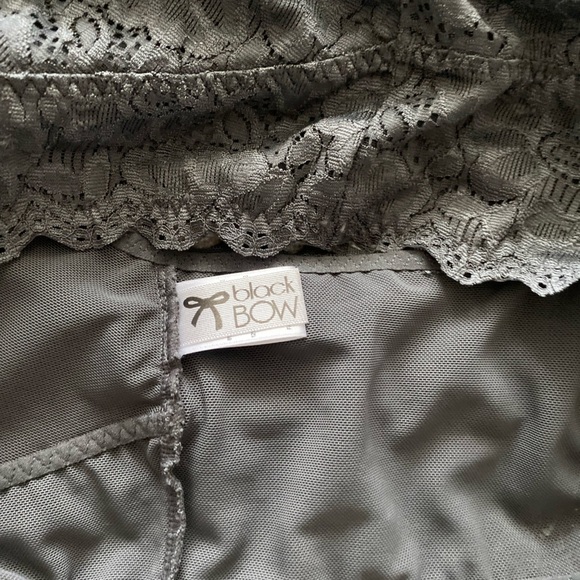 Black Bow Lace Bralette Black Size L - Picture 4 of 4
